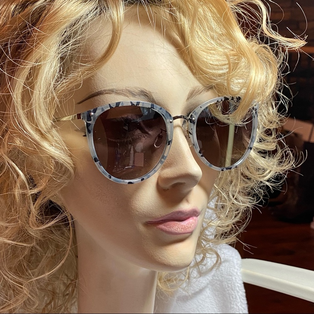 LAUNDRY BY DESIGN Sunglasses NWT women’s  MIRRORED SILVER TONE METAL - Picture 2 of 16